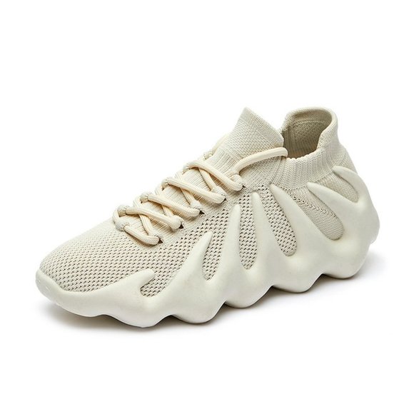 Cream Women's Lightweight Slip on Knit Sneakers - Picture 4 of 4